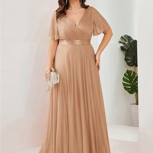 Ever Pretty Tan Maxi Dress NWOT